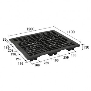 輸出梱包用ワンウェイパレット（1200×1100×130）ネスティング型/10枚