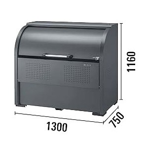 スチールゴミ箱(高耐食溶融メッキ)高級グレー色