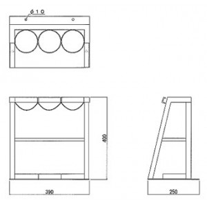 500Lアルミボンベ用スタンド（3本用）チェーン付き