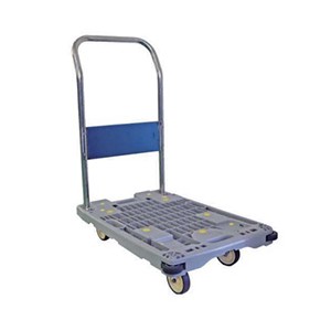 食品工場向けオールステンレス固定ハンドル樹脂台車800×500mm(200kg)