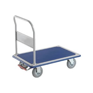 折り畳み片袖ハンドルプレス製台車（ブレーキ付空気入タイヤ）