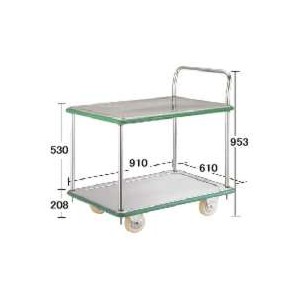 ステンレス製ハンドトラック（2段片袖省音タイプ）