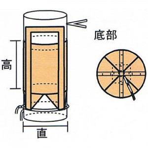 丸型フレコンバッグ排出口全開（φ1100×H1100）