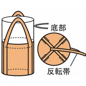 丸型フレコンバッグ反転ベルト付き（φ750×H650）