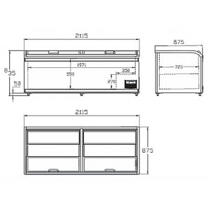 プッシュ型扉ノンフロン大型冷凍ショーケース（-23～-18℃）817L