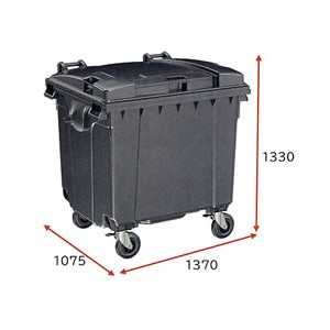 ドイツ製大型キャスター付ゴミ箱(1100L)