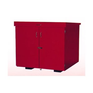 組み立て式ドラム缶移動保管庫(4本収納庫)赤色