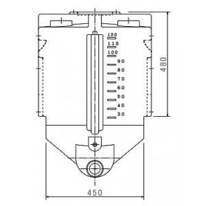 ポリエチレン製撹拌タンク(底部傾斜)100L黒色