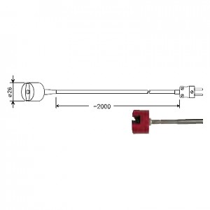 K熱電対φ26ｍｍマグネット表面プローブ（-65～＋200℃）