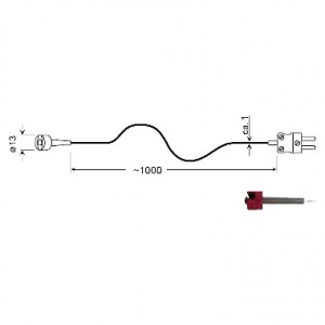 K熱電対φ13ｍｍマグネット表面プローブ（-65～＋250℃）
