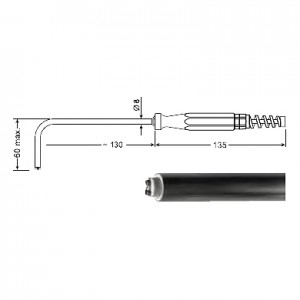 K熱電対L字型表面プローブ（-65～＋900℃）