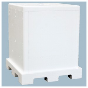 組立式発泡スチロール保冷パレット（内寸840×840×1000mm）脚付き