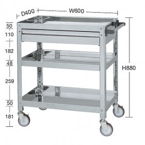 ステンレスワゴンＳＵＳ３０４100φナイロンウレタン車（スチール金具）