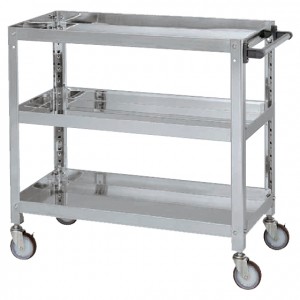 ステンレススーパーワゴンSUS430　φ100ナイロンウレタン車（スチール金具）