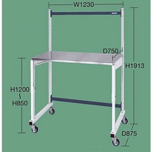 移動式 ステンレス天板R付仕様作業台 単体（W1230）