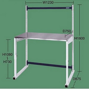 固定式 ステンレス天板R付仕様作業台 単体（W1230）