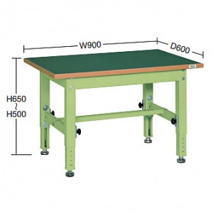 高さ調整作業台リノリューム天板400kg仕様（900×600mm）