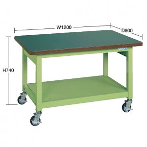 キャスター重量作業台木目天板(均等耐荷重350kg)