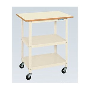 軽量小型キャスター作業台ポリエステル天板仕様 均等荷重40kg（750×500×800mm）本体アイボリー
