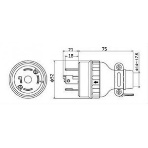 バッテリーフォークリフト用充電コード（MH2584/20A・引掛け）
