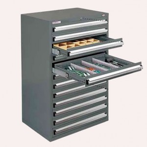 重量型保管庫キャビネット(均等耐荷重200kg・全段オールロック・100%全開)