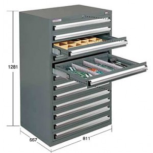 重量型保管庫キャビネット(均等耐荷重200kg・全段オールロック・100%全開)