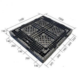 再生リサイクルプラスチックパレット片面4方差しハンドリフト対応(1200×1000×H140)10枚１式