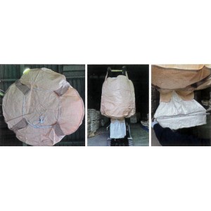 丸型2点吊フレコンバッグ投入全開排出口付タイプ（φ1100×1100mm）