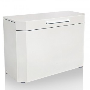 大型屋外ゴミ箱ストッカー白色(スチール製)200L