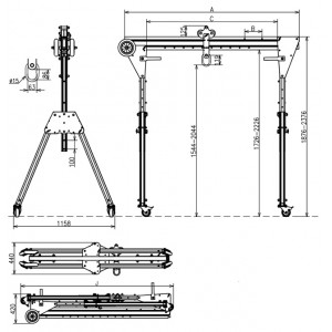 折りたたみ式アルミ門型クレーン250KG