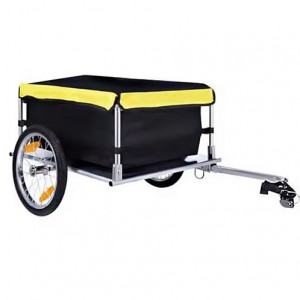 折りたたみ式自転車牽引用トレーラー（コンテナバッグ・フタ付き）