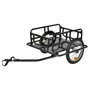 折りたたみ式自転車牽引用スチールリヤカー