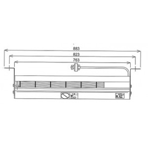 省エネ静音長距離到達エアーカーテン(吹出長593mm)三相200V
