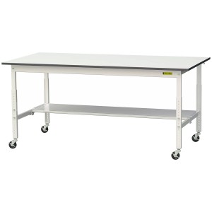 キャスター移動伸縮軽量作業台半面棚板付(H685～985mm)