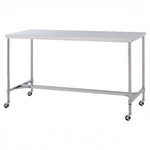 ステンレスキャスター作業台SUS304（1800×450×H1037）棚板付き