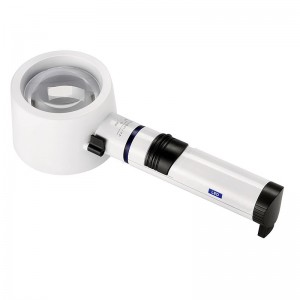 LEDライト付き置き型ルーペ（3倍 / φ80mm）赤ライン付