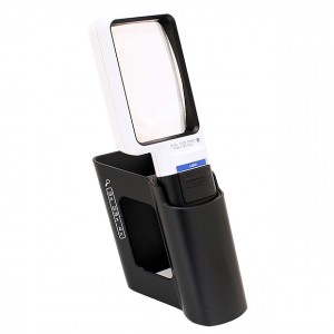 LEDライト付きワイドルーペ（3倍 / 54×90mm）スタンド付き