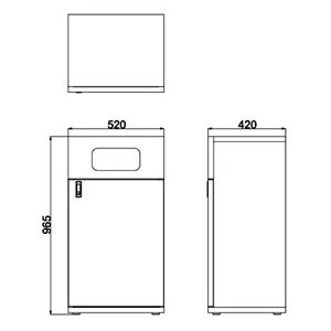 ステンレス製リサイクルゴミ箱　窓なしタイプ　60L（一般ゴミ用）