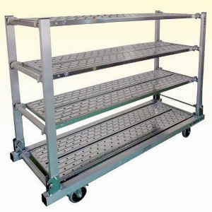 アルミ軽量簡単組立軽量棚台車(床板１枚付)