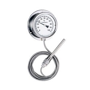 壁掛型隔測温度計（0～50℃）ダイヤル径100mm
