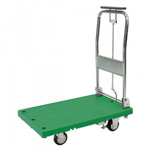 ハンドルストッパー付プラスチック台車
