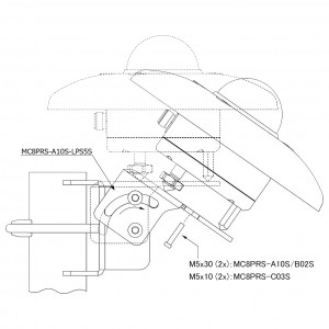 φ40～50mmマスト用傾斜取付可調整ブラケット