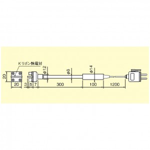 圧着形高温タイプK熱電対温度センサ（-40～800℃）