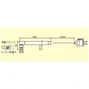 圧着L字形K熱電対温度センサ（-40～500℃）