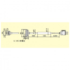 ローラー圧着高温形K熱電対温度センサ（-40～800℃）