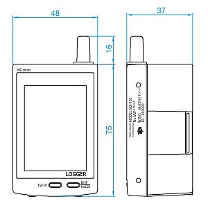 無線データロガーサーミスタ内蔵モデル（大容量電池仕様）