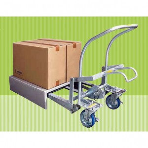ポーターリフト300kg 500×800 ゴム車輪 ハンドルガード付