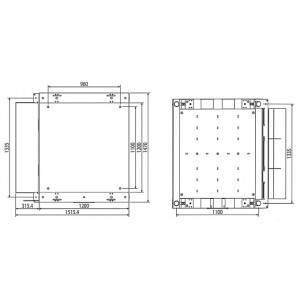 防水食品工場水産加工場向けステンレス低床フロアースケール片側スロープ付(W900×L900mm 320kg)